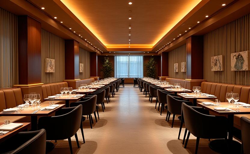 Interno del Ristorante Astra con illuminazione dinamica